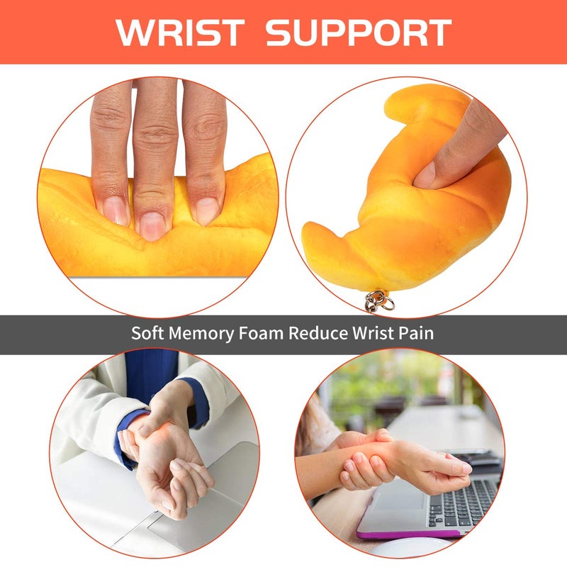 PG6 Soft Toast Bread Baguette Shape Anti-Skid Keyboard Wrist Rest Support & Mouse Wrist Support for Office,Computer,Laptop& Mac,Slow Bounces Back Foam for Easy Typing & Pain Relief - Image 3